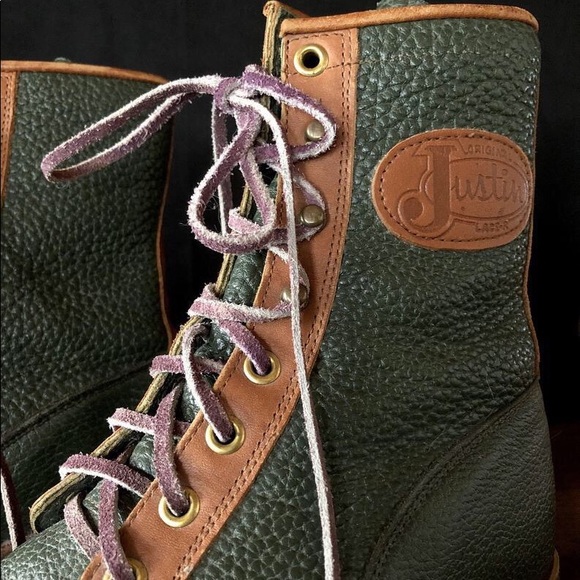 Vintage Two Tone Leather Justin Western Boots - Picture 3 of 3